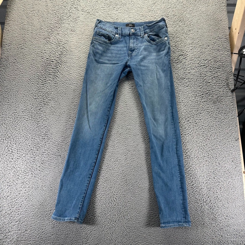 True Religion Rocco Jeans Mens 31x33 Blue Cotton Denim Skinny Leg Faded Stretch